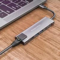 Kruger&Matz KM0391 Adaptér USB-C na HDMI/2x USB 3.0/2x USB-C/RJ45