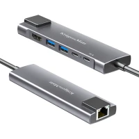 Kruger&Matz KM0391 Adaptér USB-C na HDMI/2x USB 3.0/2x USB-C/RJ45