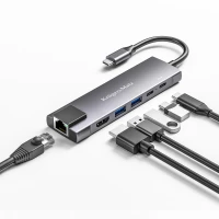 Kruger&Matz KM0391 Adaptér USB-C na HDMI/2x USB 3.0/2x USB-C/RJ45