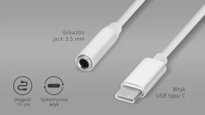 Kruger&Matz KM1245 USB-C na 3,5 mm jack stereo adaptér Basic