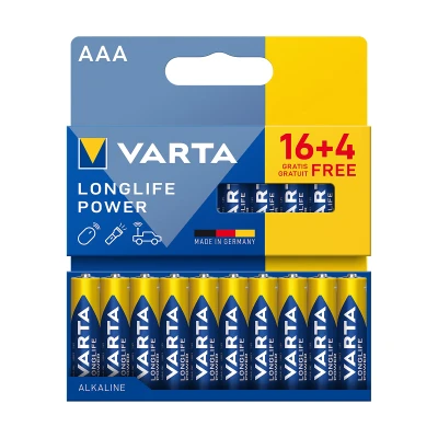 Varta BAT0360 Baterie alkalická LR03 Longlife Power, AAA, 16+4 ks