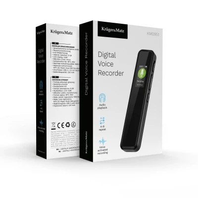 Kruger&Matz KM0951 Digitální diktafon, USB, 8 GB, černý