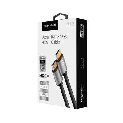 Kruger&Matz KM1264 Kabel HDMI - HDMI 2.1, 8K Ultra High Speed, 0,9 m