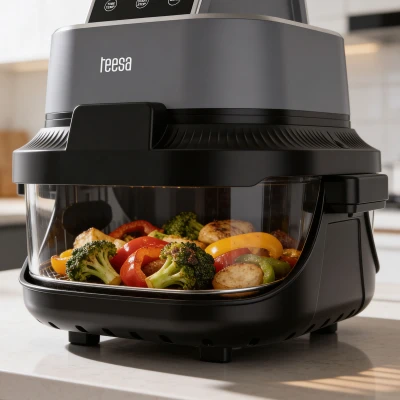 Teesa TSA8090 Fritéza s horúcim vzduchom Glass Air Fryer 4 l / 1,5 l, 1500 W