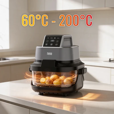 Teesa TSA8090 Fritéza s horúcim vzduchom Glass Air Fryer 4 l / 1,5 l, 1500 W