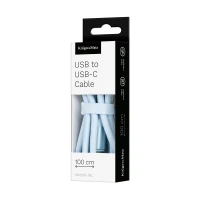 Kruger&Matz KM1268 USB kábel - USB-C, silikónový, 1 m, modrý, Basic