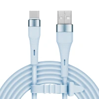 Kruger&Matz KM1268 Kabel USB - USB-C, silikonový, 1 m, modrý, Basic