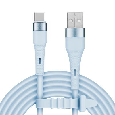 Kruger&Matz KM1268 USB kábel - USB-C, silikónový, 1 m, modrý, Basic
