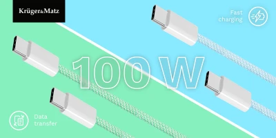 Kruger&Matz KM1272 Kabel USB-C - USB-C, 100 W, 1 m, modrý 