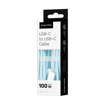 Kruger&Matz KM1272 Kabel USB-C - USB-C, 100 W, 1 m, modrý 