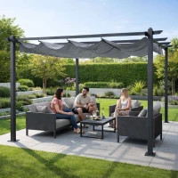 MultiGarden DN-FG-632 Záhradná pergola s oceľovou konštrukciou 3 x 4 m, sivá