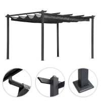 MultiGarden DN-FG-632 Záhradná pergola s oceľovou konštrukciou 3 x 4 m, sivá