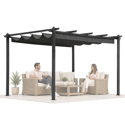 MultiGarden DN-FG-632 Záhradná pergola s oceľovou konštrukciou 3 x 4 m, sivá