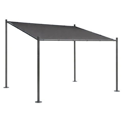 MultiGarden DN-FG-871 Zahradní pergola s ocelovou konstrukcí 3 x 3 m, šedá