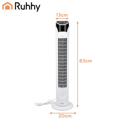 Ruhhy 27833 Stojanový ventilátor s diaľkovým ovládaním, 83 cm, biely