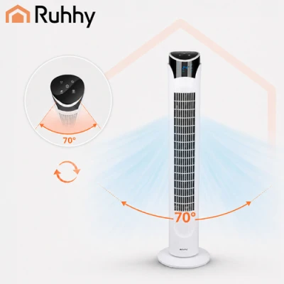 Ruhhy 27833 Stojanový ventilátor s diaľkovým ovládaním, 83 cm, biely