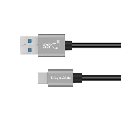 Kruger&Matz KM1263 Kabel USB A - USB-C, 10 Gbps, 1 m, Basic