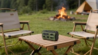Kruger&Matz KM0837 Solární rádio s powerbankou 10 000 mAh, SOS alarm, LED svítilna, zelené