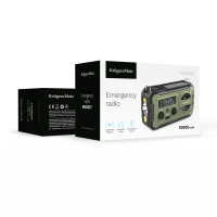 Kruger&Matz KM0837 Solární rádio s powerbankou 10 000 mAh, SOS alarm, LED svítilna, zelené