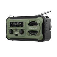 Kruger&Matz KM0837 Solární rádio s powerbankou 10 000 mAh, SOS alarm, LED svítilna, zelené