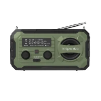 Kruger&Matz KM0837 Solární rádio s powerbankou 10 000 mAh, SOS alarm, LED svítilna, zelené