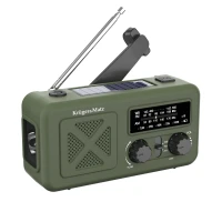 Kruger&Matz KM0835 Solární rádio s powerbankou 2000 mAh, SOS alarm, LED svítilna, zelené