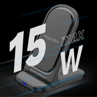 Kruger&Matz KM0858 Skladateľná bezdrôtová nabíjačka Qi 15 W, čierna