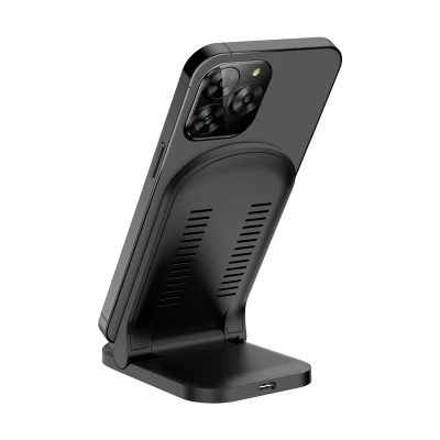 Kruger&Matz KM0858 Skladateľná bezdrôtová nabíjačka Qi 15 W, čierna