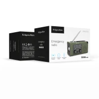 Kruger&Matz KM0836 Solární rádio s powerbankou 5000 mAh, SOS alarm, LED svítilna, zelené