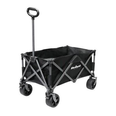 Rebel RBA-5503 Zložiteľný záhradný vozík 150 l, 100 kg, čierny