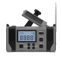 Kruger&Matz KM0838 Solárne rádio s powerbankou 10 000 mAh, SOS alarm, LED svietidlo, sivé