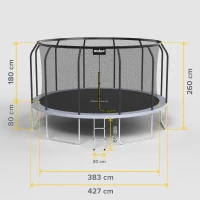Rebel RBA-8004 Trampolína Active PRO 427 cm + ochranná síť + žebřík