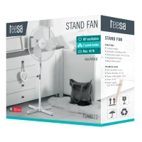 Teesa TSA8022 Stojanový ventilátor, 3 rychlosti, výška 105 - 123 cm, bílý