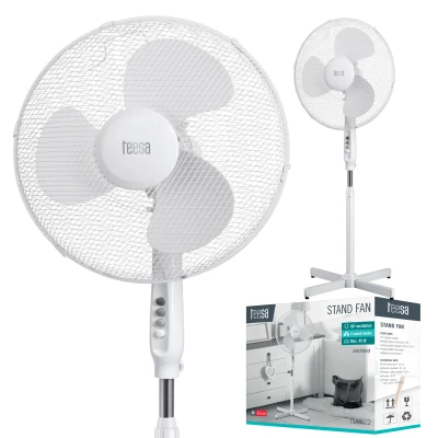 Teesa TSA8022 Stojanový ventilátor, 3 rychlosti, výška 105 - 123 cm, bílý