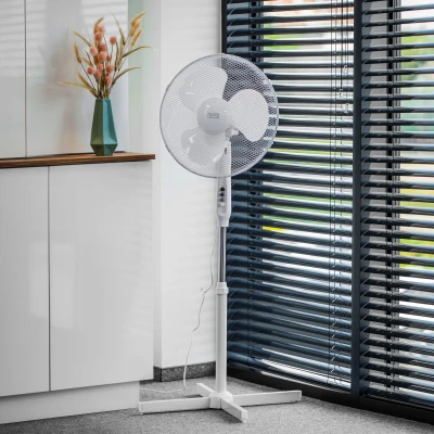 Teesa TSA8022 Stojanový ventilátor, 3 rychlosti, výška 105 - 123 cm, bílý