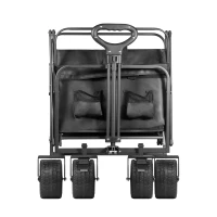 Rebel RBA-5502 Zahradní přepravní vozík skládací s brzdou 150 l, 100 kg, černý