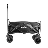 Rebel RBA-5502 Zahradní přepravní vozík skládací s brzdou 150 l, 100 kg, černý