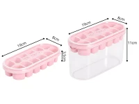 Verk 07447 Silikonová forma na led s víkem a zásobníkem, růžová