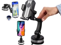 Verk 10131 Univerzální držák telefonu do auta na čelní sklo 360°, černý