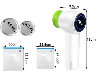 Verk 27539 Přenosná vakuovací pumpa na uchovávání potravin, USB, 4 sáčky