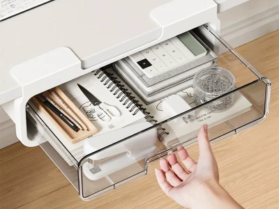Verk 27655 Výsuvný organizér pod desku stolu 32,5 x 8,5 x 23 cm, bílá