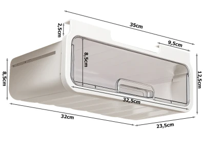 Verk 27655 Výsuvný organizér pod desku stolu 32,5 x 8,5 x 23 cm, bílá