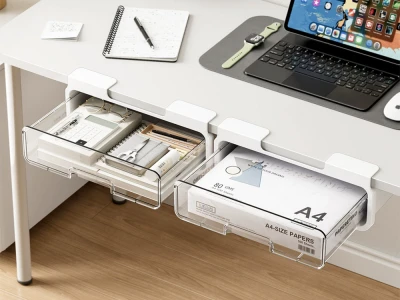 Verk 27655 Výsuvný organizér pod desku stolu 32,5 x 8,5 x 23 cm, bílá