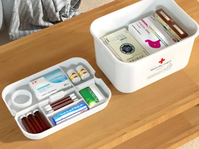 Verk 27660 Organizér na léky s bezpečnostním uzávěrem 37 x 27 x 21,5 cm, bílý