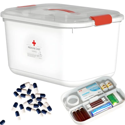 Verk 27660 Organizér na léky s bezpečnostním uzávěrem 37 x 27 x 21,5 cm, bílý