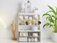Verk 27656 Organizér se zásuvkami na stůl 30 x 22,5 x 17 cm, bílý