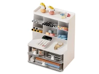 Verk 27656 Organizér se zásuvkami na stůl 30 x 22,5 x 17 cm, bílý