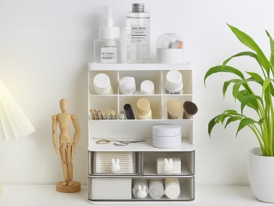 Verk 27656 Organizér se zásuvkami na stůl 30 x 22,5 x 17 cm, bílý