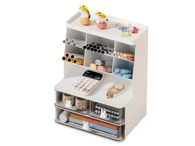 Verk 27656 Organizér se zásuvkami na stůl 30 x 22,5 x 17 cm, bílý