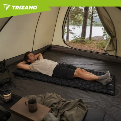 Trizand 27682 Samonafukovacia matrac s integrovanou pumpou 190 x 60 cm, čierna